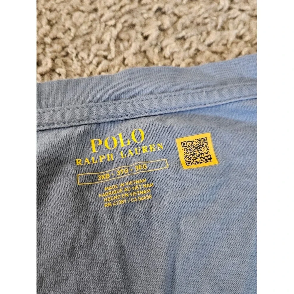 Polo Ralph Lauren Mens 3XB Big Light Blue Short Sleeve Pocket T-Shirt Pony Logo